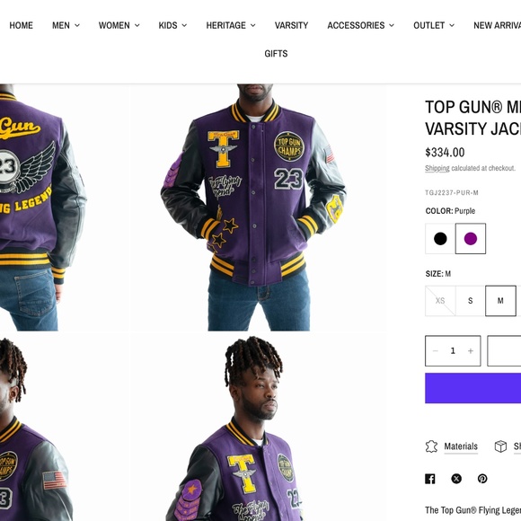 Purple TopGun Jacket Medium - Picture 2 of 4